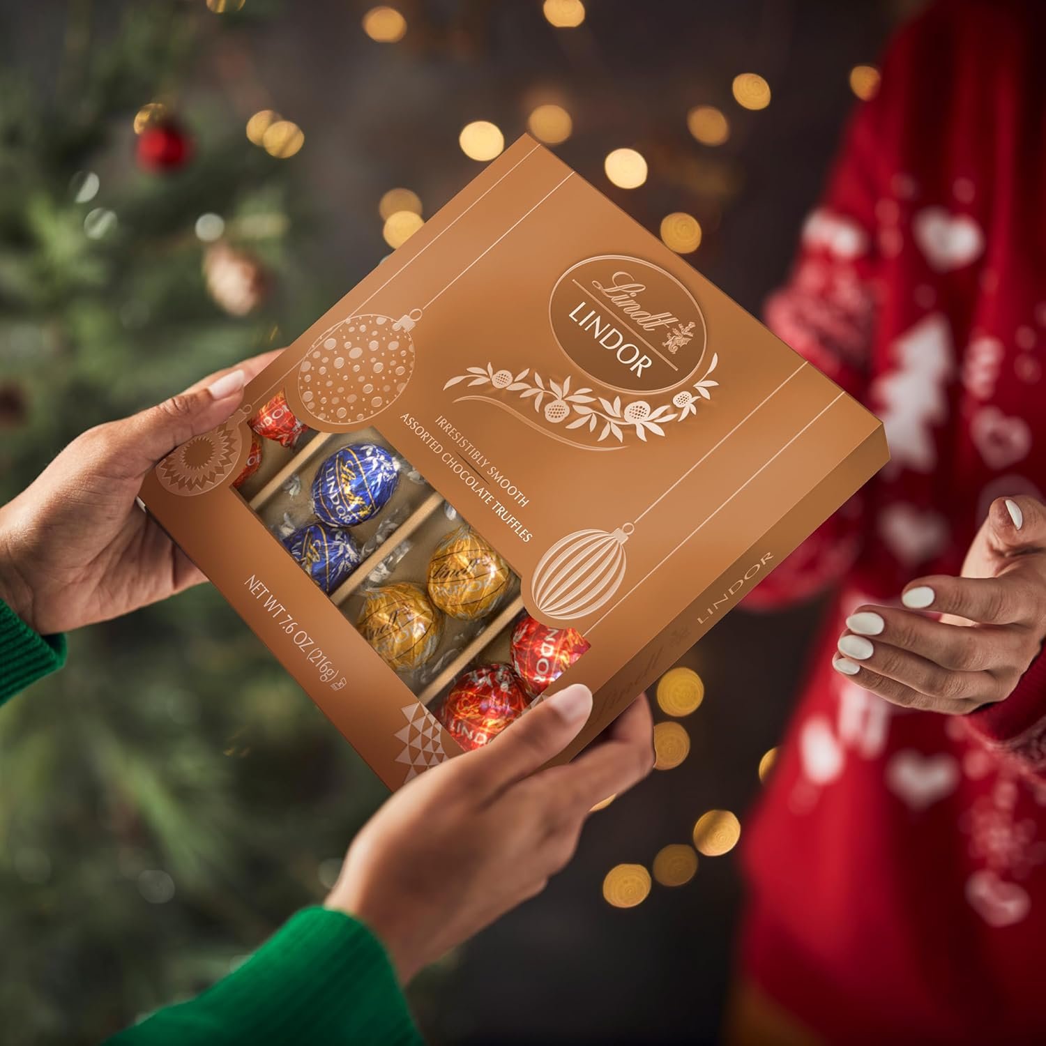 Lindt LINDOR Assorted Chocolate Candy Truffles Modern Gift Box, Assorted Chocolate Candy with Smooth, Melting Truffle Center, 7.6 oz. - Image 5