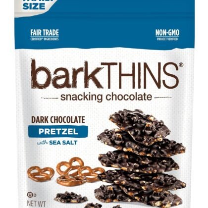 barkTHINS Snacking Dark Chocolate, Pretzel with Sea Salt, 10 Ounce