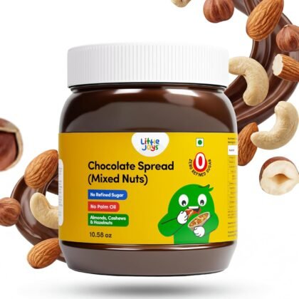 Little Joys Mixed Nuts Chocolate Spread for Kids | No Refined Sugar | 15% Nuts - Hazelnut, Almonds, Cashews | No Palm Oil | 10.58 Oz