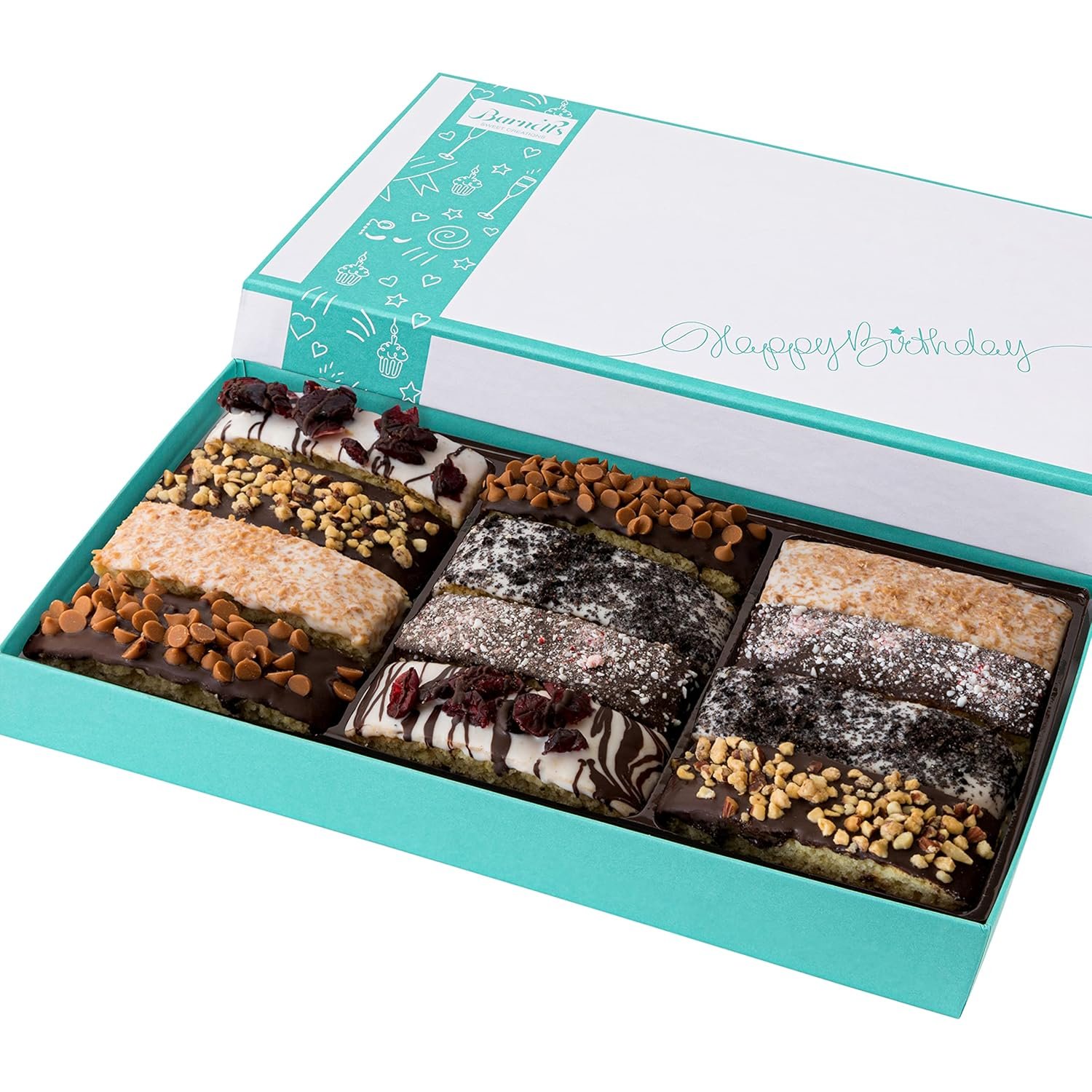 Barnetts Birthday Gifts for Women & Men, Gourmet Chocolate Biscotti Cookies, Unique Prime Food Happy Birthdays Gift Basket, Her Wife Mom Dad Sister Girls Friendship, 40th 60th Or 70th, Cookie Baskets