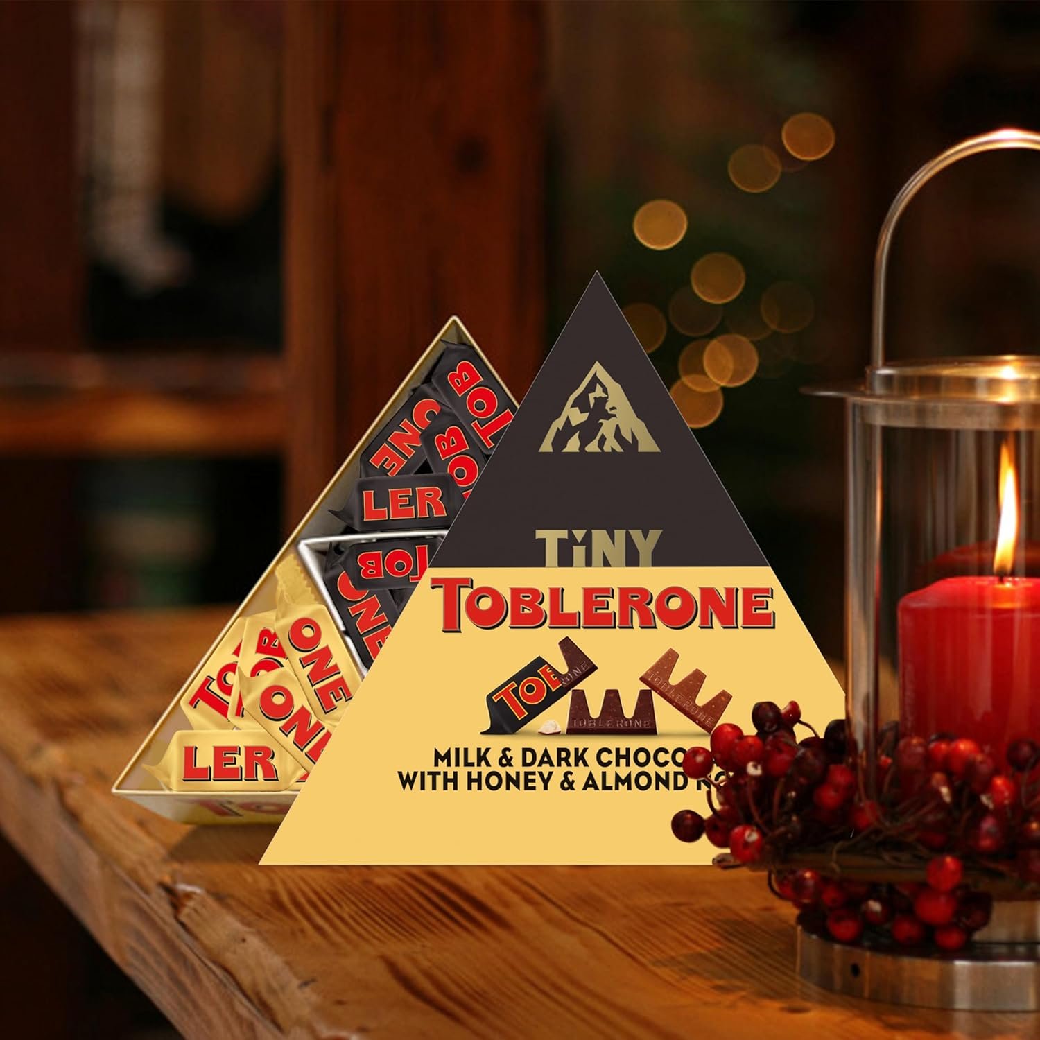 TOBLERONE Tiny Assorted Chocolate Bars Variety Pack (Milk & Dark), 1 Gift Box (25 Pieces) - Image 8