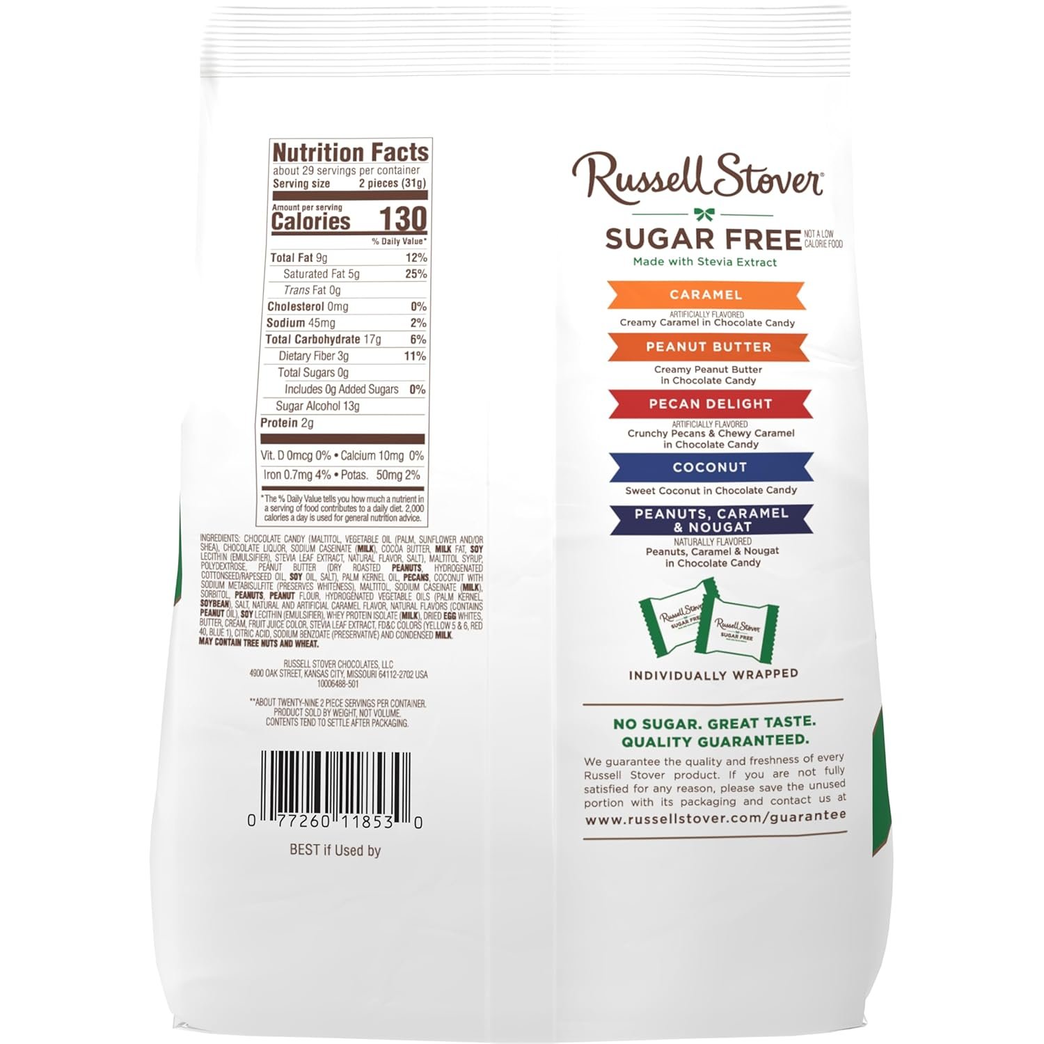 RUSSELL STOVER Sugar Free Assorted Chocolate Candy Bag Gift, 32 oz - Image 2