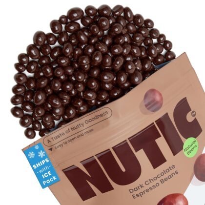 Nutic Gourmet Dark Chocolate Covered Espresso Beans - 1LB, Bulk Chocolate Espresso Candy, Dark Chocolate Coffee Beans - Irresistible, Rich & Energizing Treat - (Pack of 1)