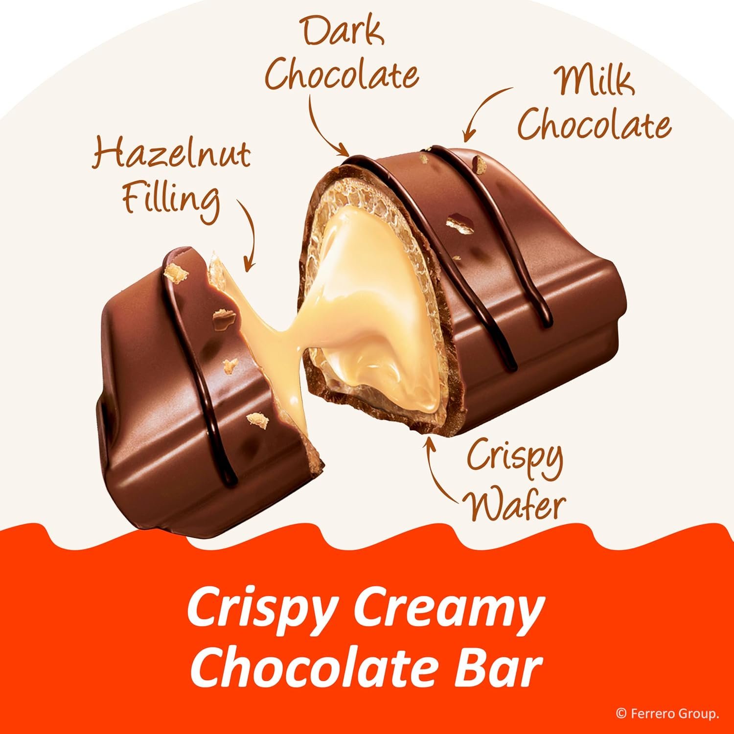 Kinder Bueno Mini Milk Chocolate Bars with Hazelnut Filling, Chocolate Candy Bars for Game Day, Football Party Supplies, Snacks for Adults, 5.7 oz. - Image 3