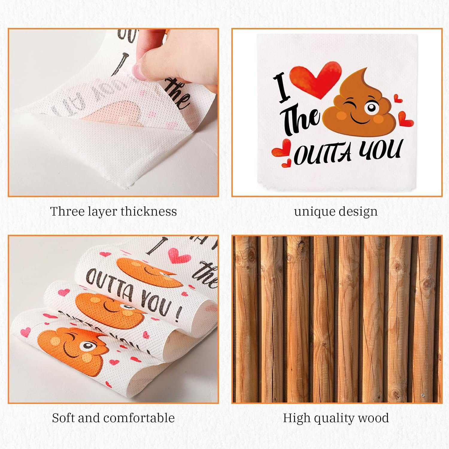 2 Rolls Funny Toilet Paper Romantic Novelty Toilet Paper Heart Funny Gag Gift for Boyfriend Girlfriend Friend Sister on Anniversary, Wedding - Image 5