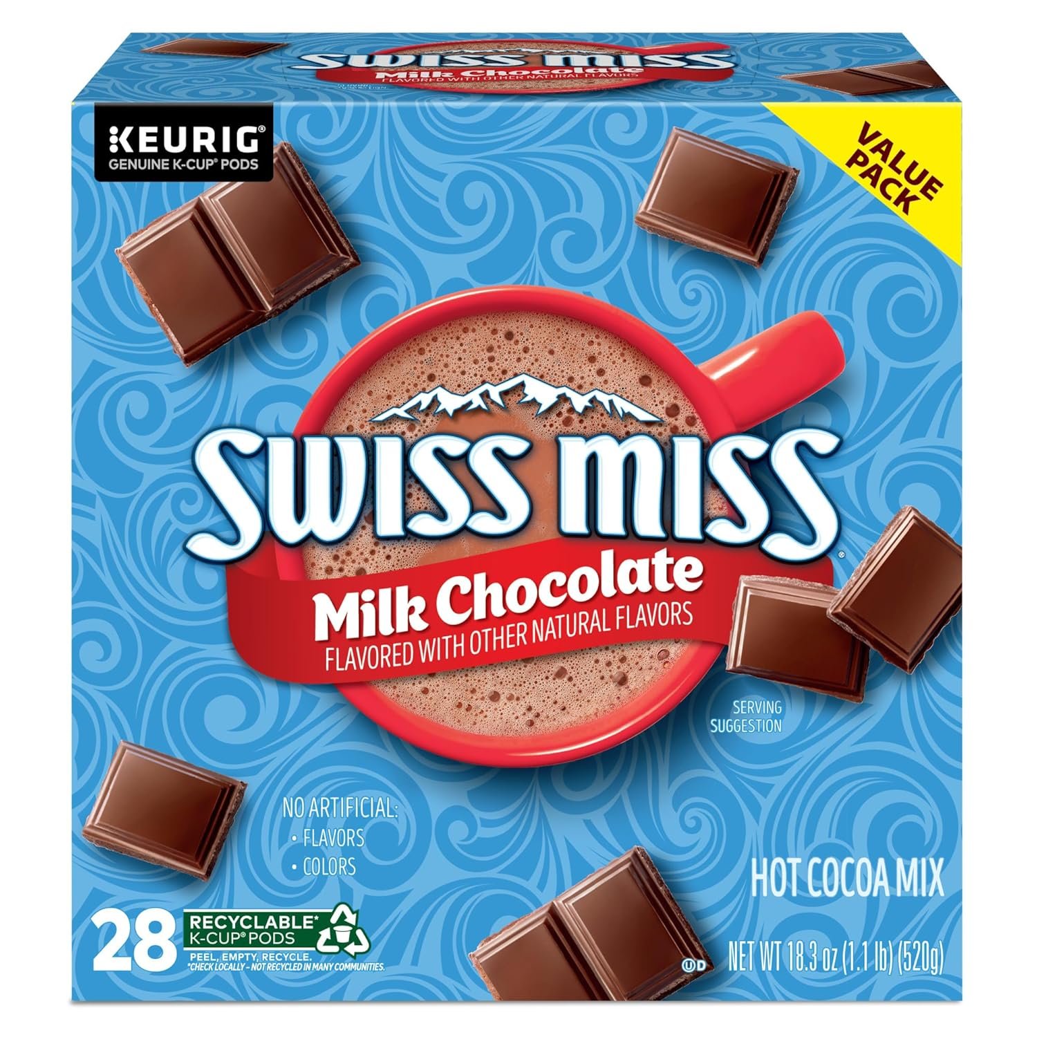 Swiss Miss Milk Chocolate Hot Cocoa Keurig Single-Serve K Cup Pods, 28 Count - Image 10
