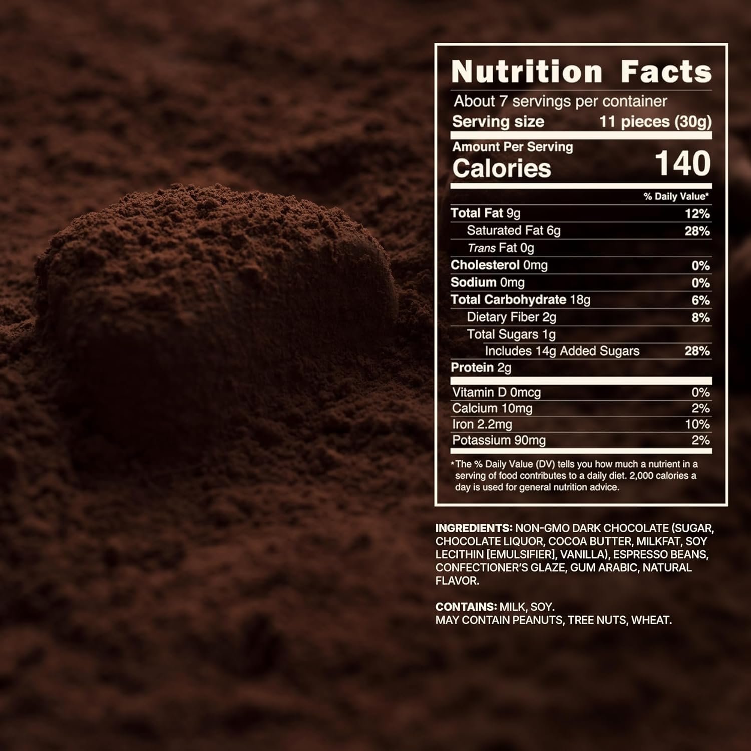 Snackathon Dark Chocolate Covered Espresso Beans, 7 OZ Resealable Bag, Made in USA, Rich & Bold Gourmet Candy Snack for Coffee Lovers - Image 2