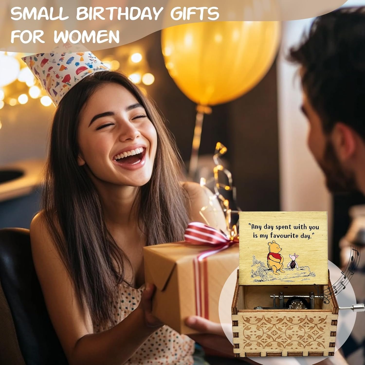Wood Music Box Gifts for Women, Wife Girlfriend for Christmas Birthday Anniversary, Any Day Spent with You is My Favourite Day. - Image 5