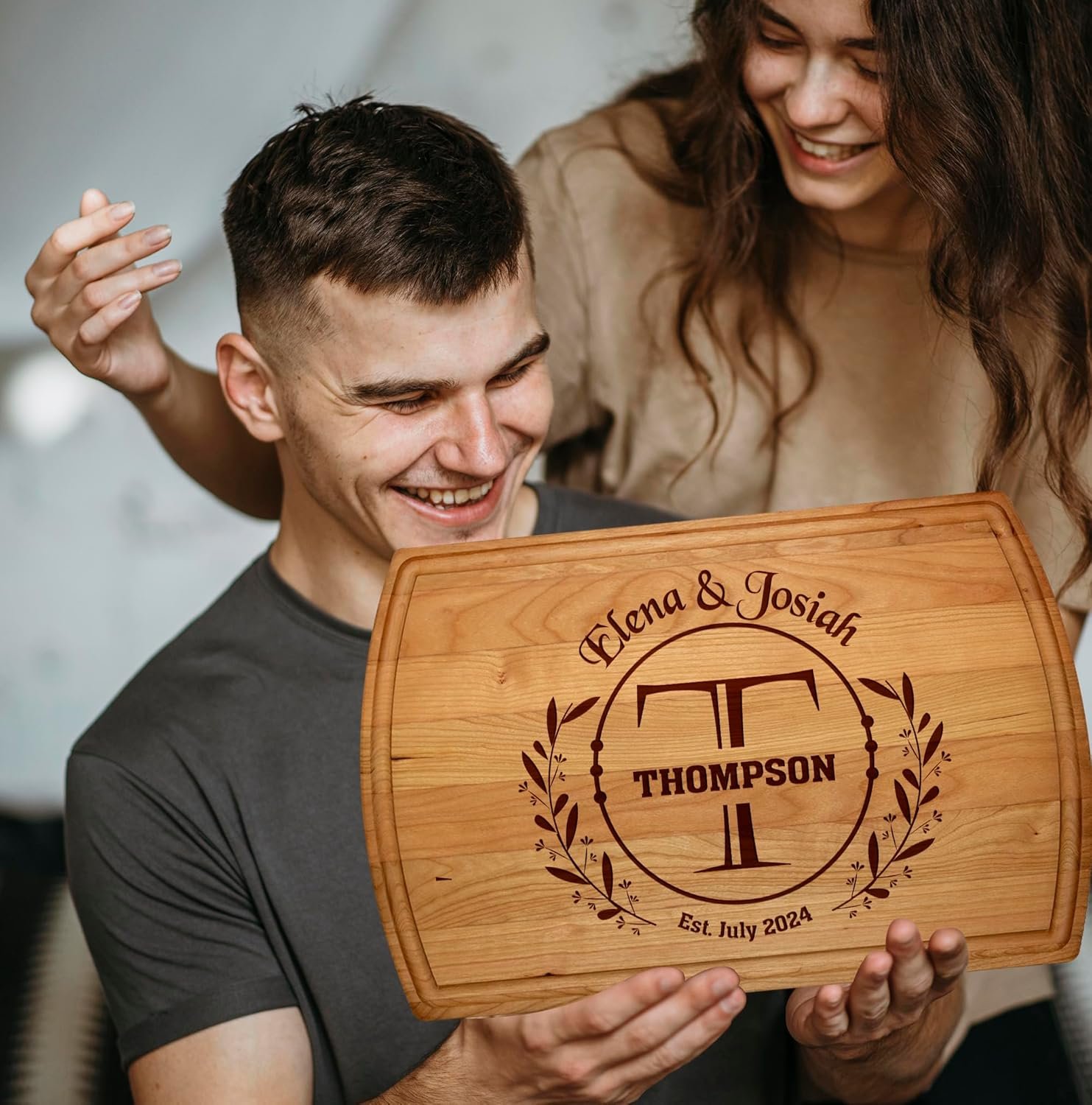 Personalized Christmas Gifts - Custom Engraved Wood Cutting Boards - Unique Christmas, Wedding, Bridal Shower, Anniversary, Housewarming, Real Estate Closing Gift Idea For Couples, Friends, Family - Image 5