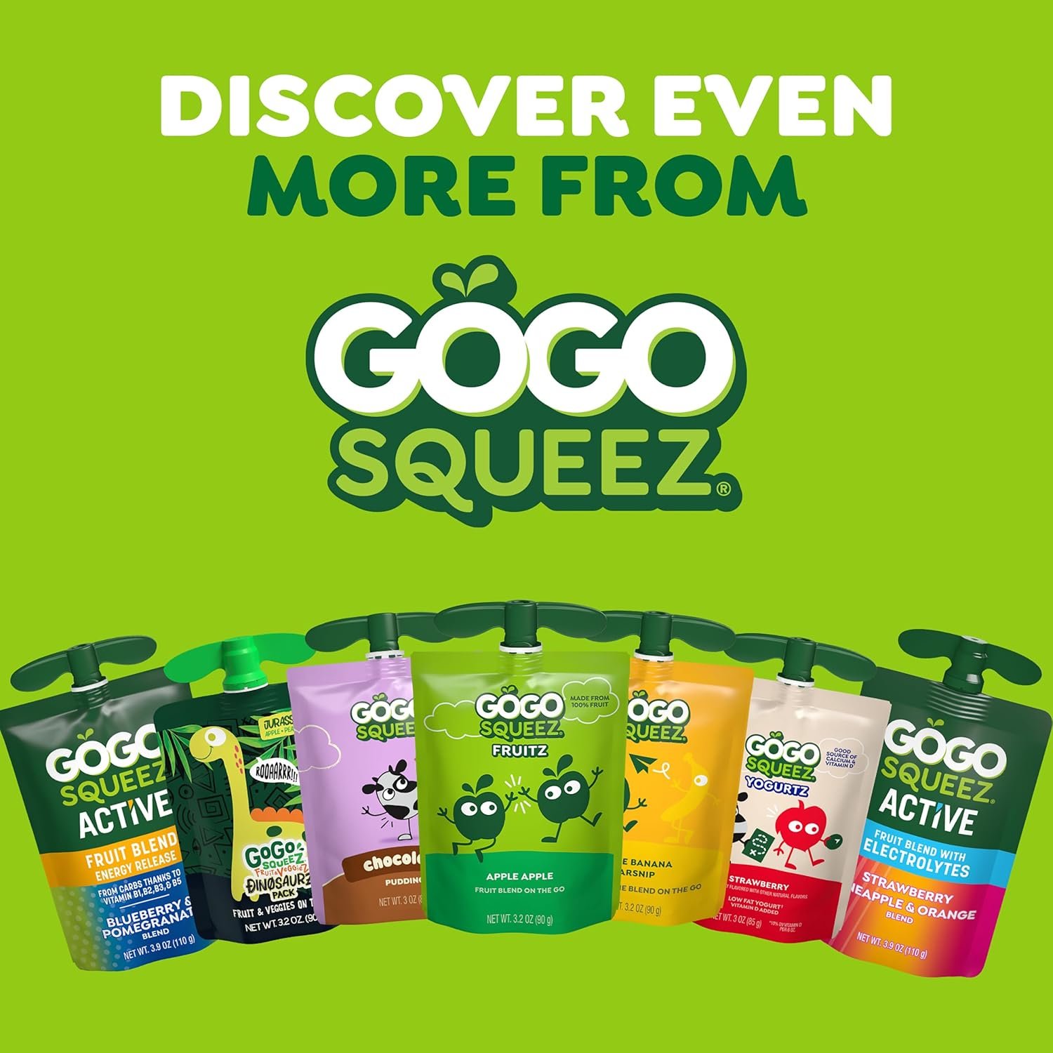 GoGo squeeZ PuddingZ Variety Pack, On-the-Go Chocolate and Vanilla Pudding, 3 oz. Pouches (Pack of 20), BPA Free Pouches - Image 8