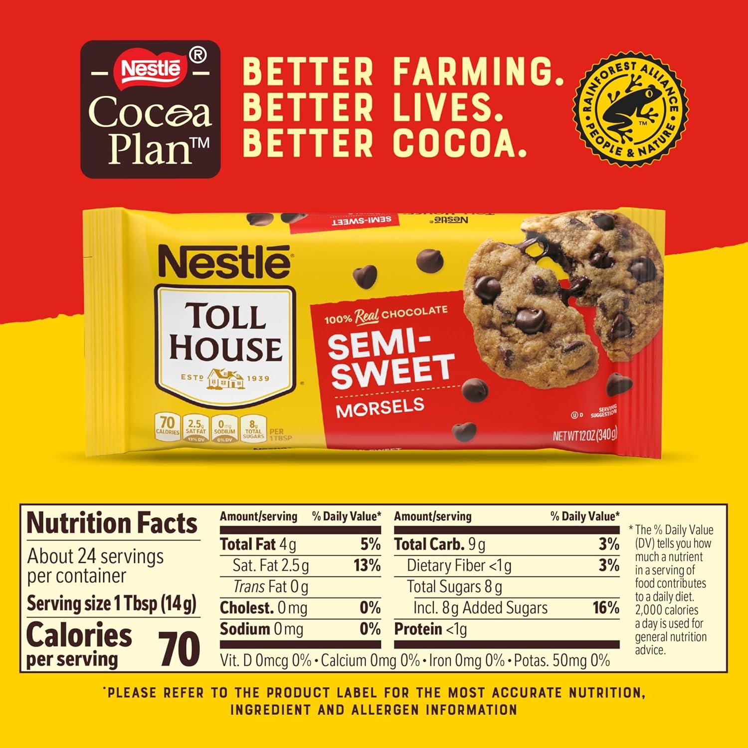 Nestle Toll House Semi-Sweet Chocolate Morsels, Chocolate Chips, Gluten Free 12 oz - Image 2