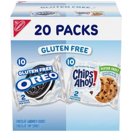 OREO Chocolate Sandwich Cookies & Chips AHOY! Chocolate Chip Cookies Gluten Free Cookies Variety Pack, 20 Snack Packs
