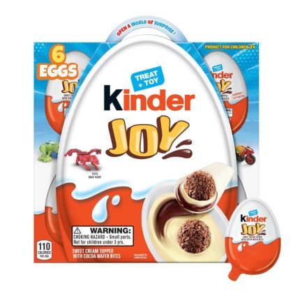 Kinder Joy Eggs, Treat Plus Toy, Chocolatey Wafer Bites, Individually Wrapped, 6 Count, 4.2 oz