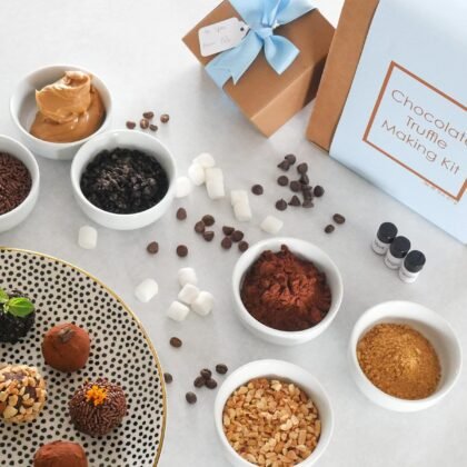 Chocolate Truffle Making Kit (Gift Idea, DIY Activity, Easy Intro to the Art of Chocolate Making). Fun for All Ages! Includes Recipes and Ingredients to make 18 Hand-Rolled Gourmet Chocolate Truffles