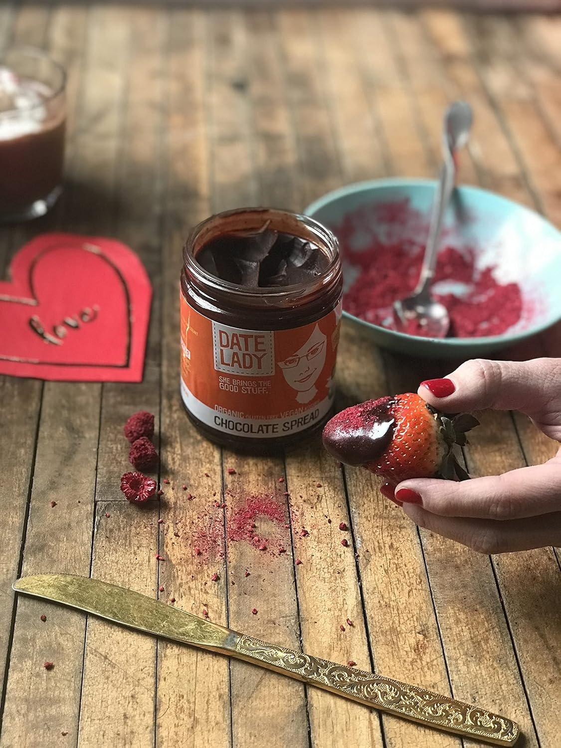 Date Lady Chocolate Date Spread | Organic, Vegan, Paleo, Gluten Free & Kosher, No Added Sugar, No Preservatives (1 Jar) Cocoa Spread Perfect For Dipping Fruit and Using as a Sauce on Ice Cream. - Image 5