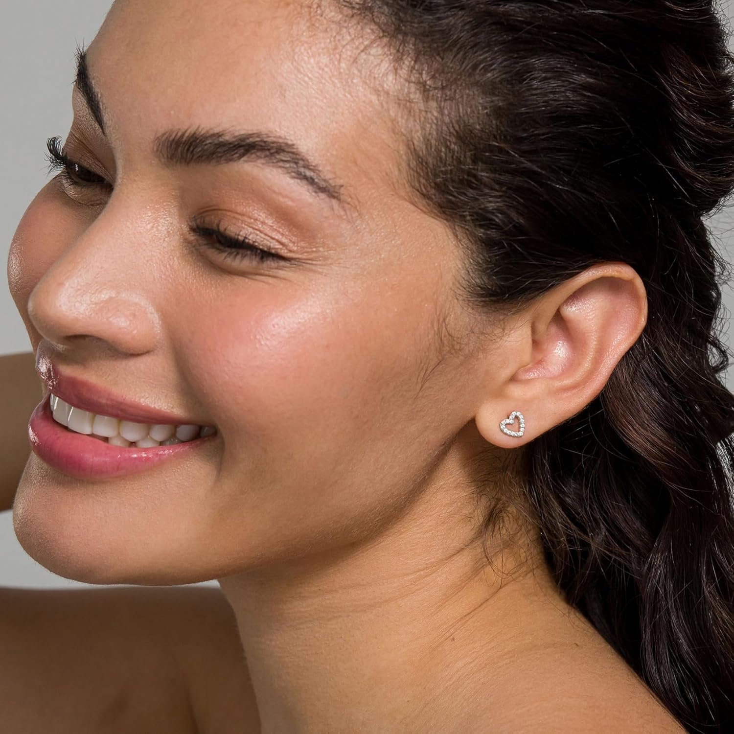 PAVOI 14K Gold Plated 925 Sterling Silver Stud Earrings for Women - Dainty Geometrical Bar Triangle Heart Earrings - Valentines Day Trendy Jewelry - Image 2