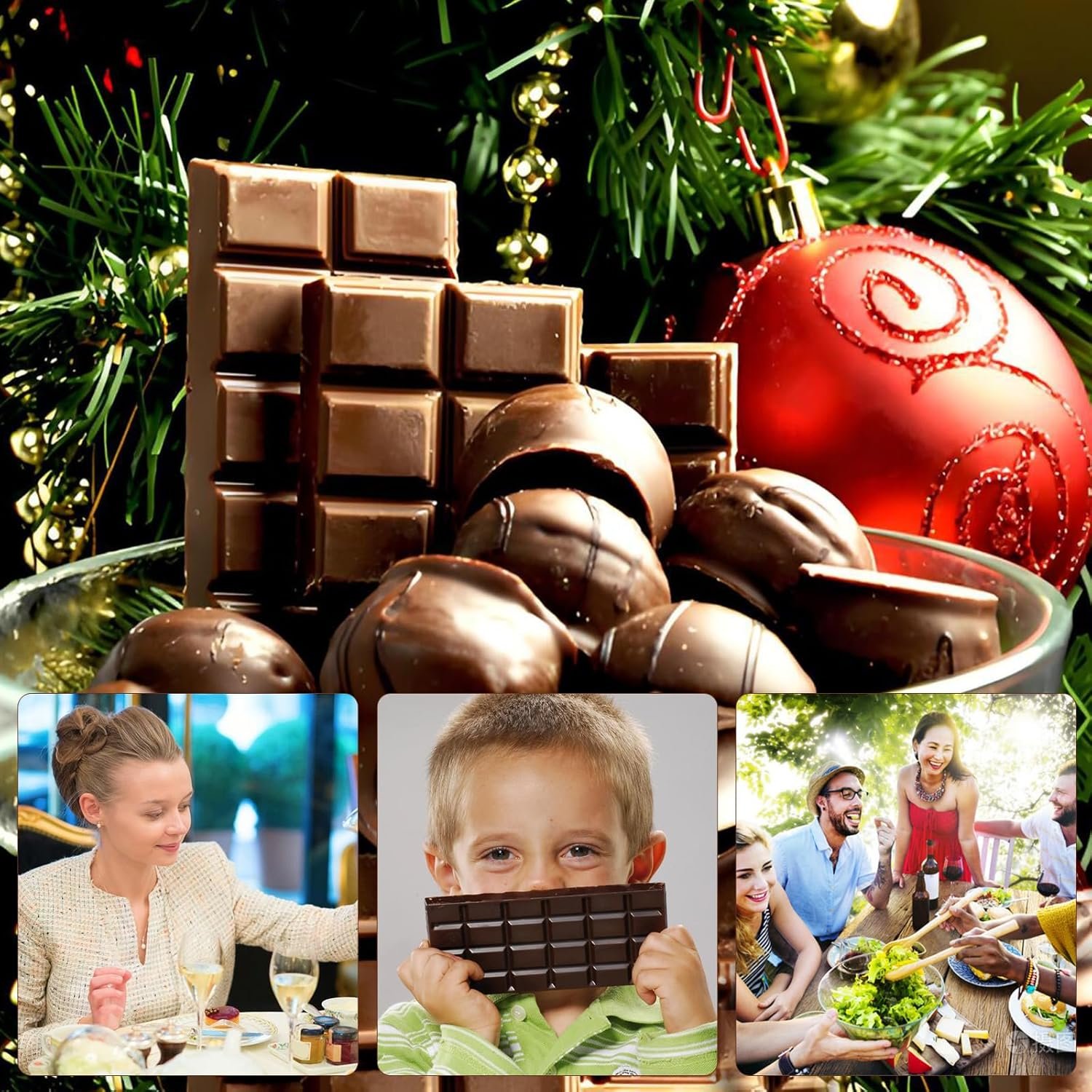 Chocolate Molds, 2Pcs Mini Silicone Chocolate Bar Mold with 100Pcs Bags, Break Apart Non-stick Small Chocolate Candy Bar Molds Wax Melt Molds for Chocolate Bar - Image 5