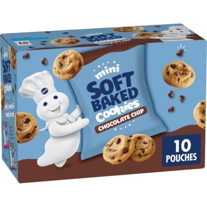 Pillsbury Mini Soft Baked Cookies, Chocolate Chip, Snack Bags, 10 Ct, 10 oz