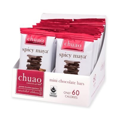 Chuao Chocolatier Spicy Maya Dark Chocolate Bars | Gourmet Cinnamon Cayenne Artisan No Preservatives | 24 Pack (0.39 oz each)