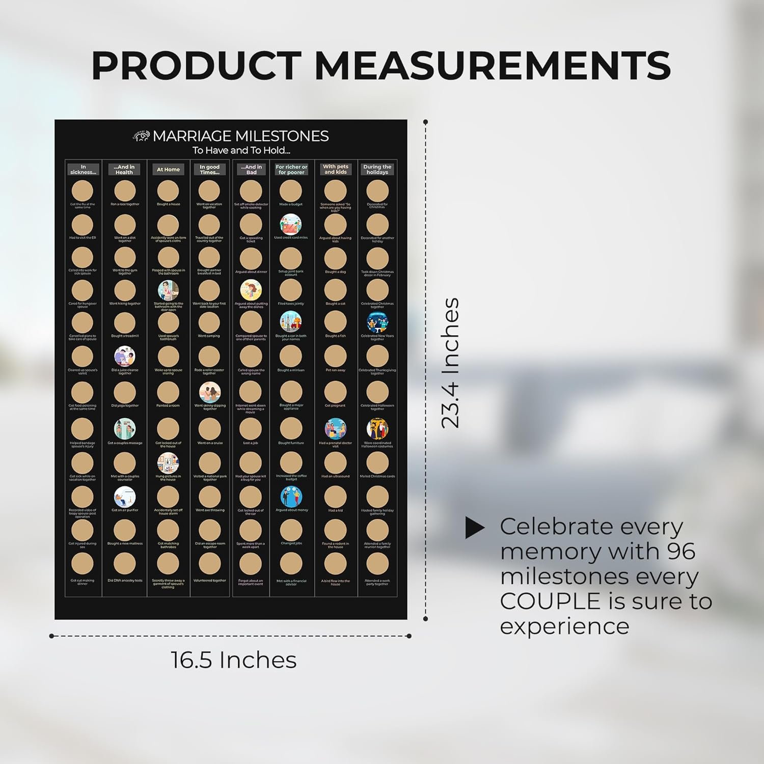 Celegreat Marriage Milestone Scratch Off Poster | Wedding Gift | Newlywed Gift | Bucket List for Couples - Image 5