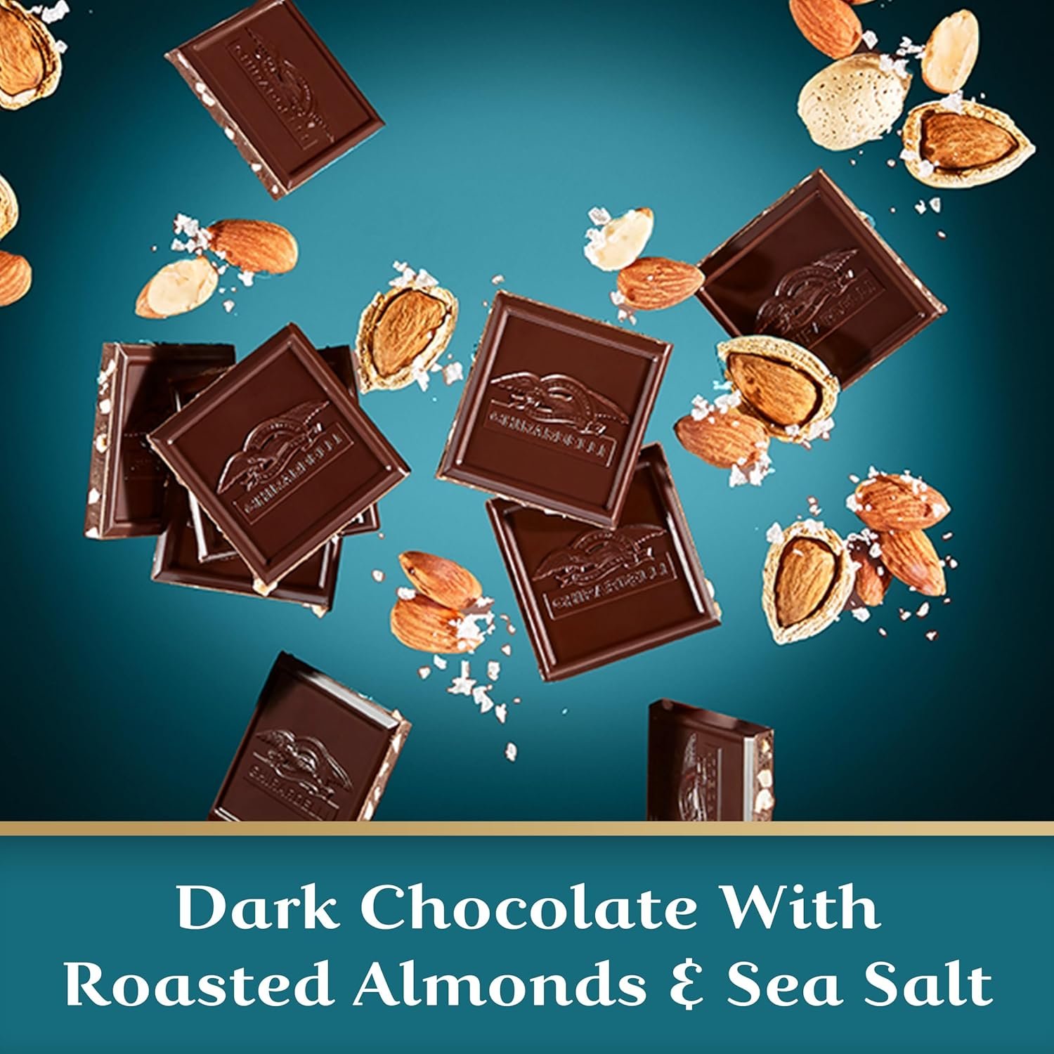 GHIRARDELLI Intense Dark Chocolate Bar, Sea Salt Almond, 3.5 Oz Bar - Image 4