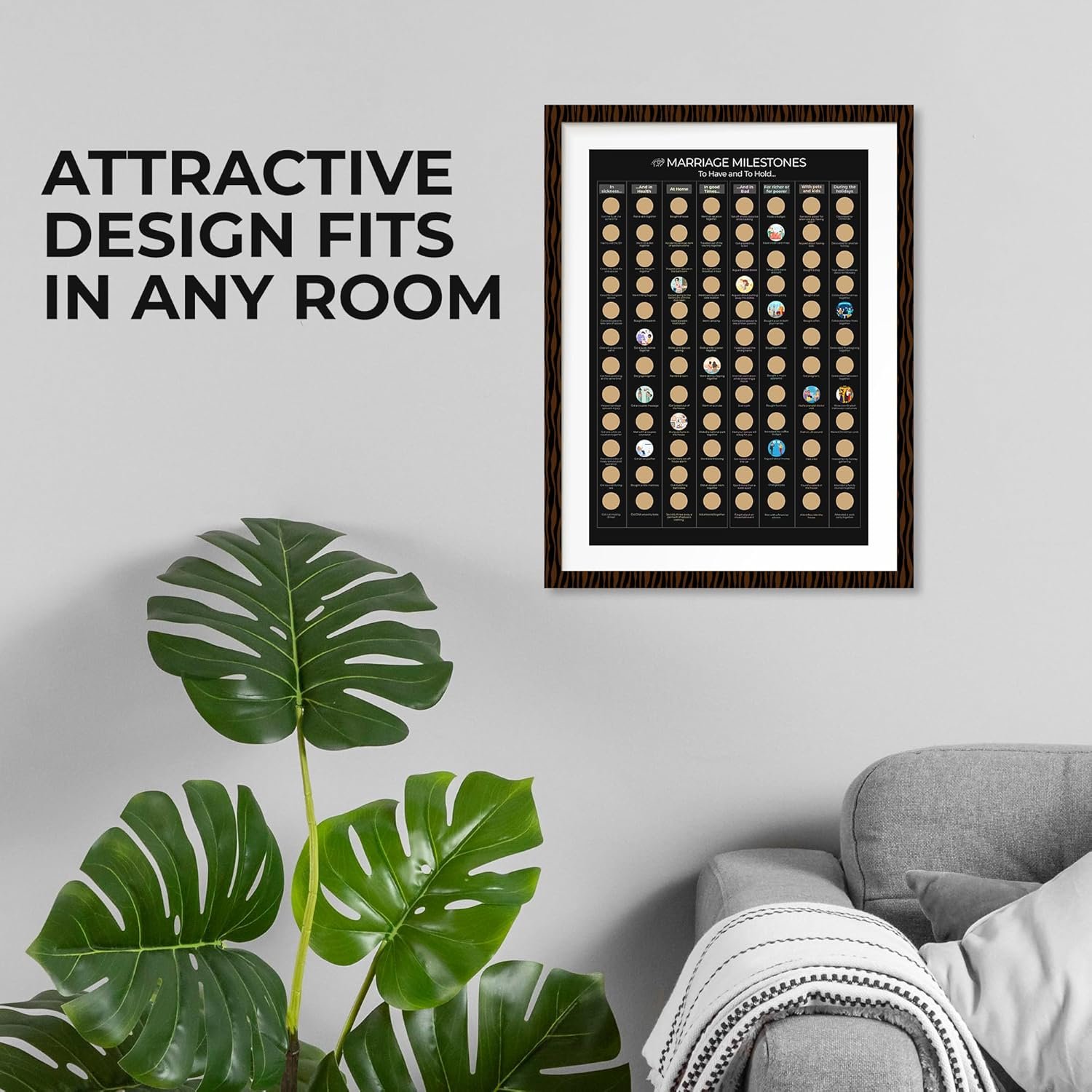 Celegreat Marriage Milestone Scratch Off Poster | Wedding Gift | Newlywed Gift | Bucket List for Couples - Image 4