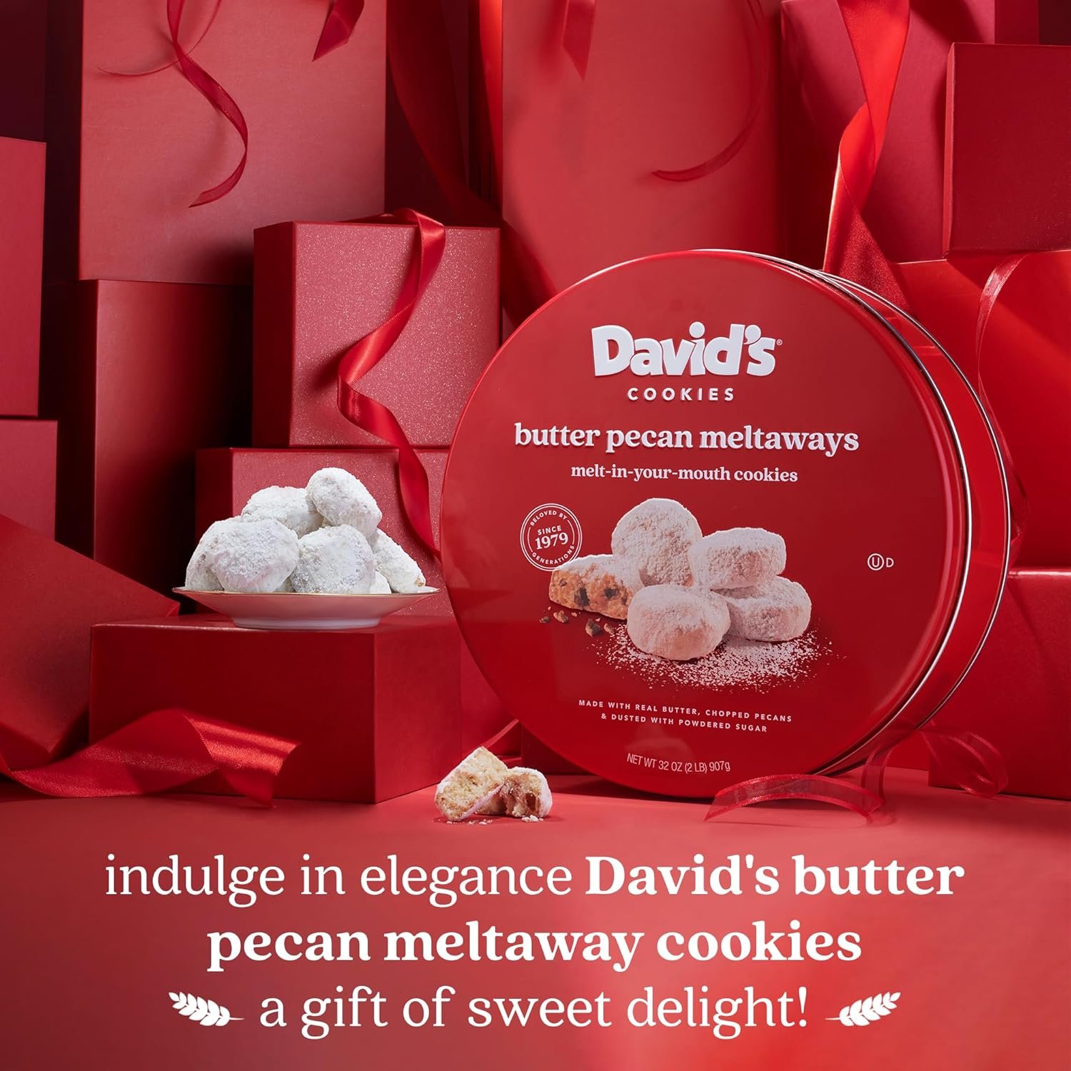 David's Cookies Butter Pecan Meltaways 907g - Image 3