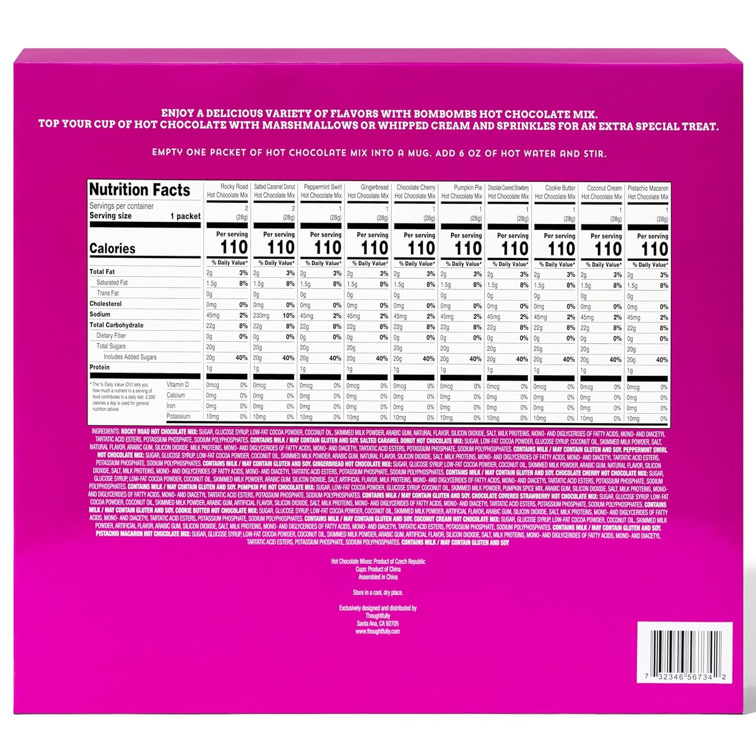 BomBombs, Hot Chocolate Mix Gift Set with Mini Cup Packaging, Dessert Flavors Include Rocky Road, Cookies Butter, Pumpkin Pie & More, Set of 12 - Image 2