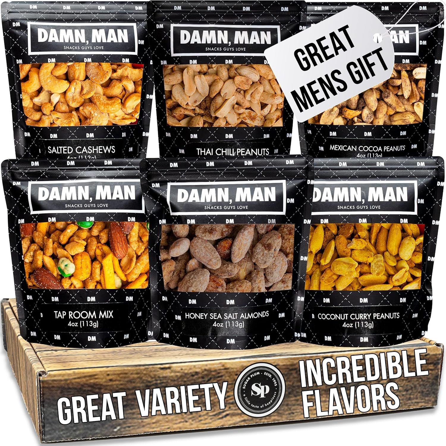 Gift Baskets for Men – Gourmet Nuts Gift Basket, Birthday Gift for Dad, Husband & Adults, Roasted Snack Box Variety, Unique Gifts for Men