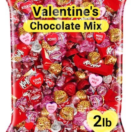 Valentines Day Chocolate Variety Pack, 2 Pounds Bulk Chocolate Candy Assortment For Sharing And Exchanges, Individually Wrapped Chocolates For Classroom Swap, Office Candy Bowl, Parties, Gift Bags