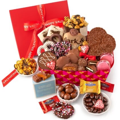 Valentine's Day Chocolate Gift Basket, Handmade Bliss Gourmet Assortment for Him, Her, Men, Women and Families