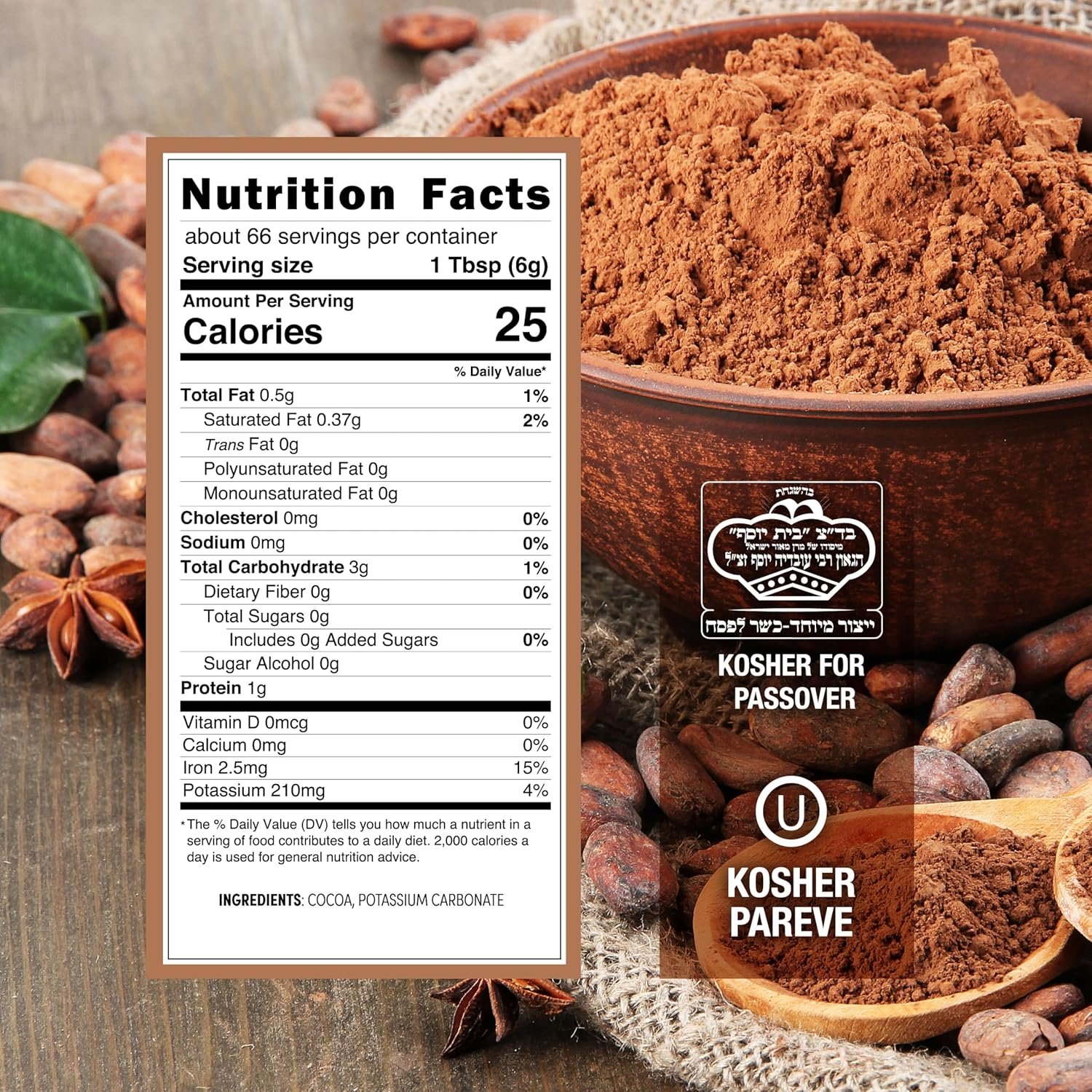 Roots Circle Unsweetened Cocoa Powder | Rich Dark Chocolate Flavor, Perfect for Baking, Smoothies, and Hot Cocoa | Premium Quality, Easy Mixing, Gluten-Free, Kosher | Bulk 2 Pack of 14oz - Image 2