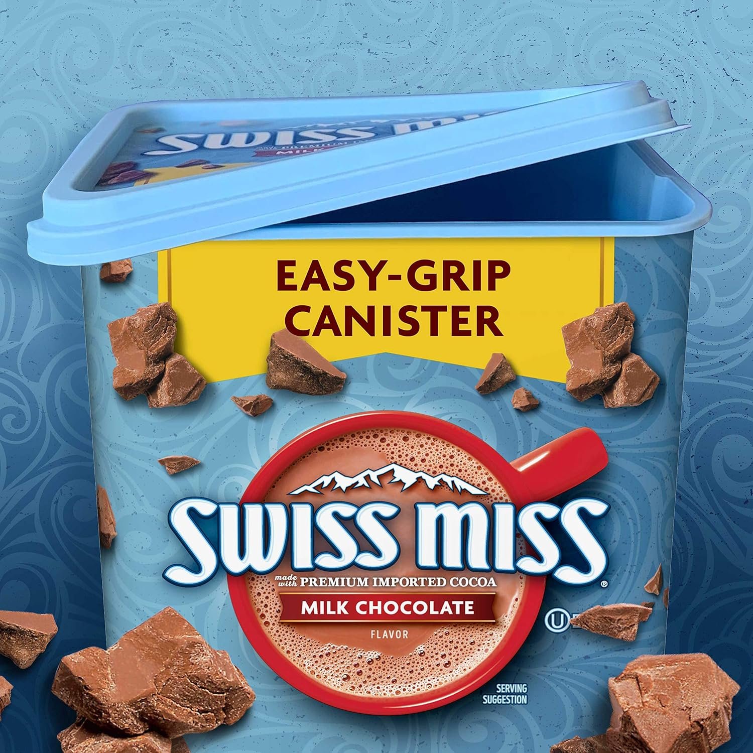 SWISS MISS Milk Chocolate Flavored Hot Cocoa Mix, 38.27 OZ Square Canister - Image 3