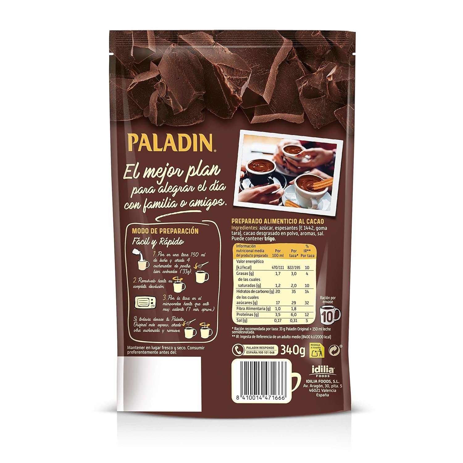 Paladin Paladin (Hot Chocolate Drink) 340 g - Image 2