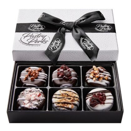 Pastry Perks Cookies Gift Basket 6 Gourmet Chocolate Covered | Christmas Gifts for Women & Men, Mom, Dad, Grandma | Thanksgiving, Stocking Stuffers, Corporate Gifts
