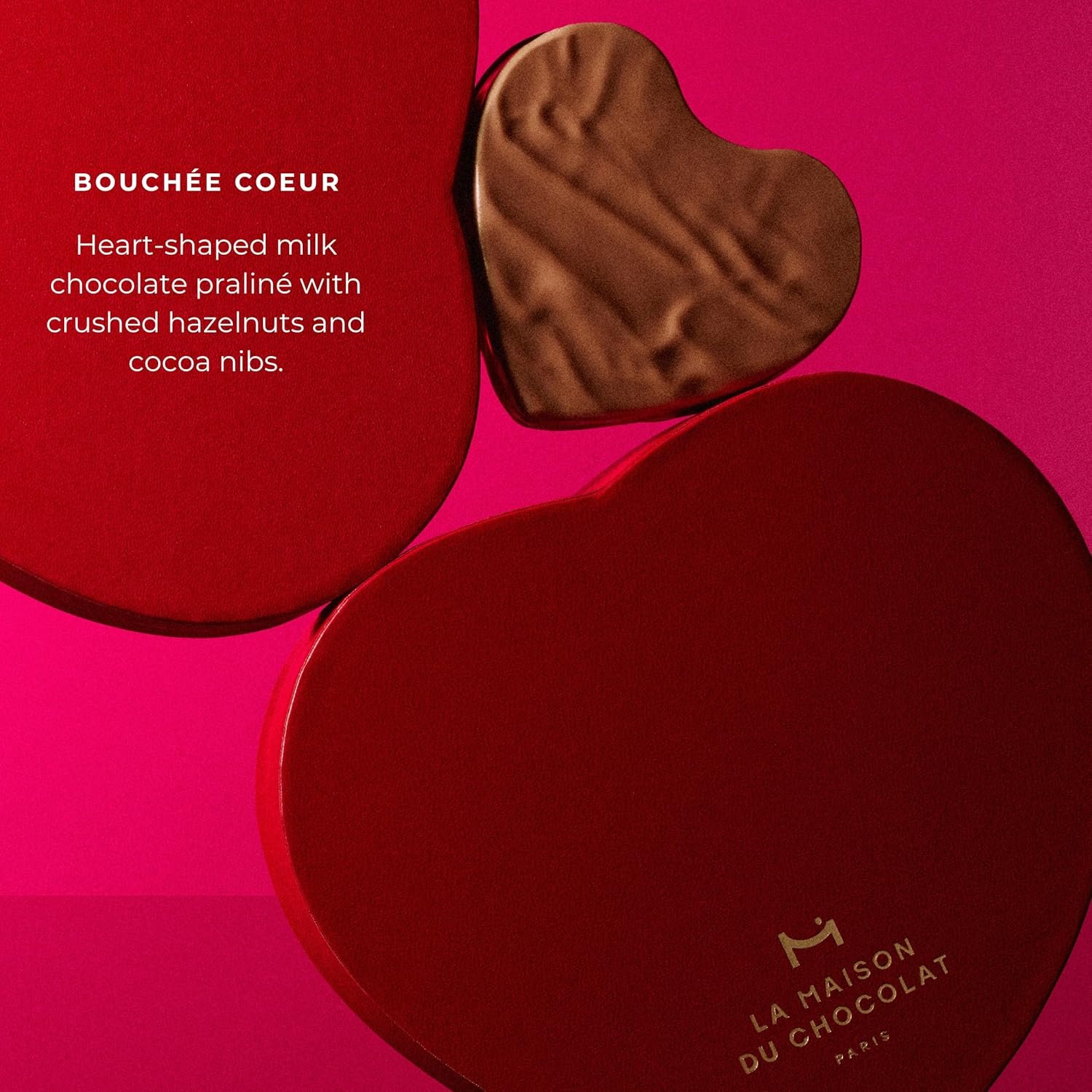 LA MAISON DU CHOCOLAT Heart Gift Box, Valentine's Day Luxury Heart Chocolate Gift Box for Romantic Gifting, Gourmet Milk and Dark French Chocolate (Large) - Image 4