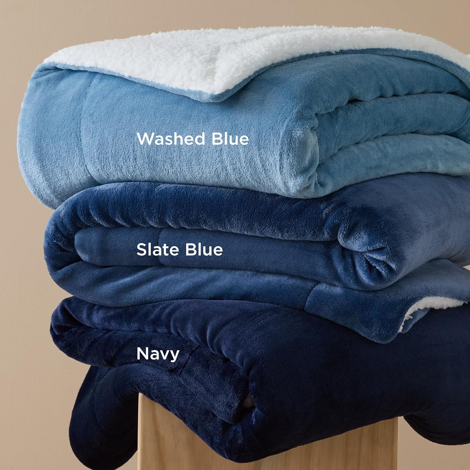 Bedsure GentleSoft Sherpa Fleece Throw Blanket for Couch, Non-Heated, Thick and Warm Throw for Women and Men, Soft Fuzzy Plush Blanket for Winter, Navy, 50x60 Inches - Image 5