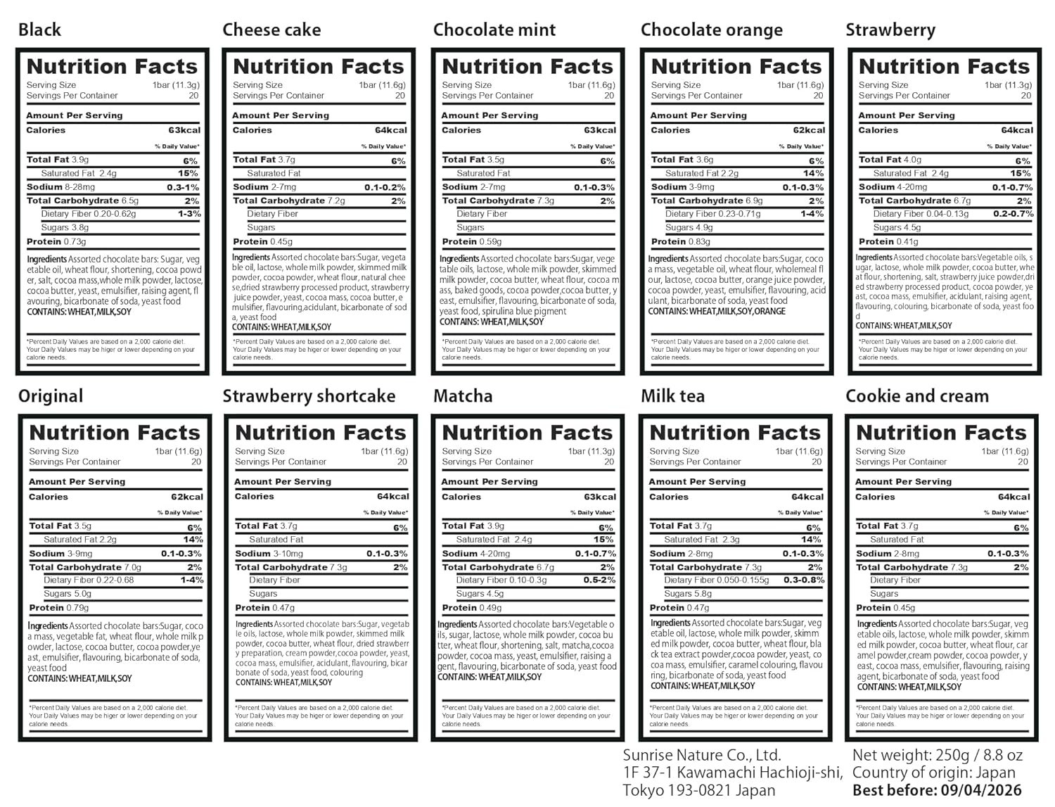 20 Japanese Kit Kat 10 flavors double assortment pack Japanese candy chocolate - Image 2