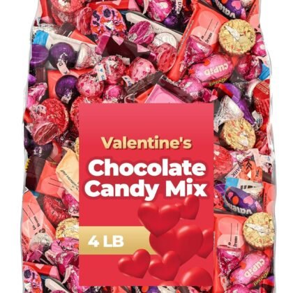 Valentine’s Day Chocolate Candy Mix – 4 lb. Bulk Bag of Individually Wrapped Assorted Chocolates for Valentine Gifts, Parties & Candy Bowls