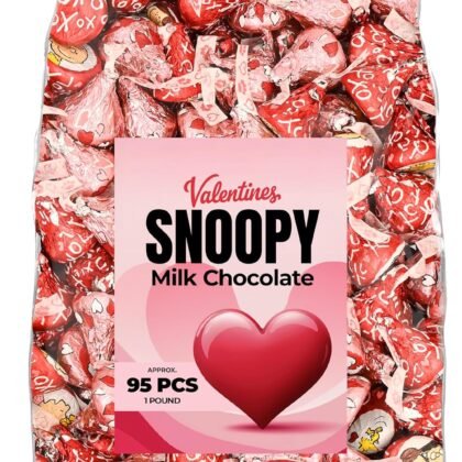 Valentine’s Day Snoopy Milk Chocolate Candy – 1 lb. Bulk Milk Chocolate Treats – Festive Snoopy Valentine Candy for Gift Bags, Parties & Seasonal Sharing
