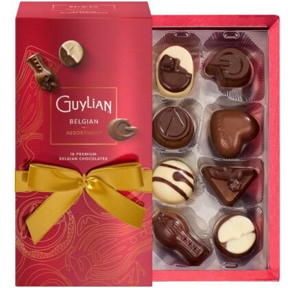 Easter Chocolate Candy Gift Box by GuyLian, 6.35 oz, 16 pc Luxury Opus Gourmet Belgian Chocolate Truffles, Milk, White & Dark, Easter Basket Stuffers for Adults, Gifts for Kids