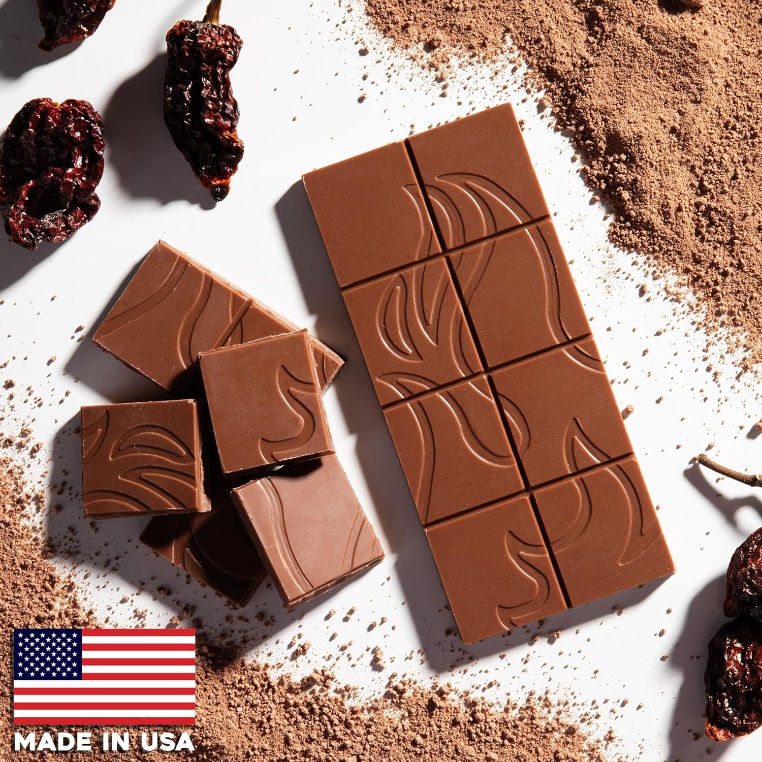 Ghost Pepper Chocolate Bar, Milk Chocolate Made with Real Ghost Pepper, Made in the USA (Single Bar) - Image 3