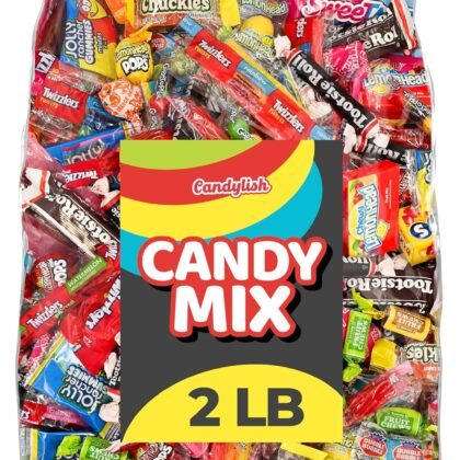 Candylish Candy Mix Variety Pack Bulk Assorted Individually Wrapped Big Bag of Candy for Piñata Stuffers, Goodie Bags, Birthday Parties, Kids’ Treats & Party Favors 2 lbs