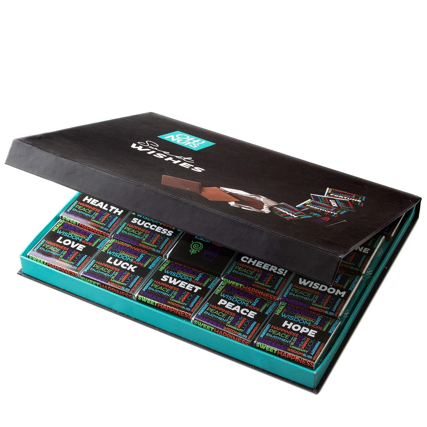 Oh! Nuts Chocolate Gift Basket - Gourmet Belgium Chocolates Gifts Baskets - Assorted Flavors Chocolate Blessings Wishes Gifts Box - Perfect for Holiday, Family, Corporate, Men & Women - 20 PCs - Image 3