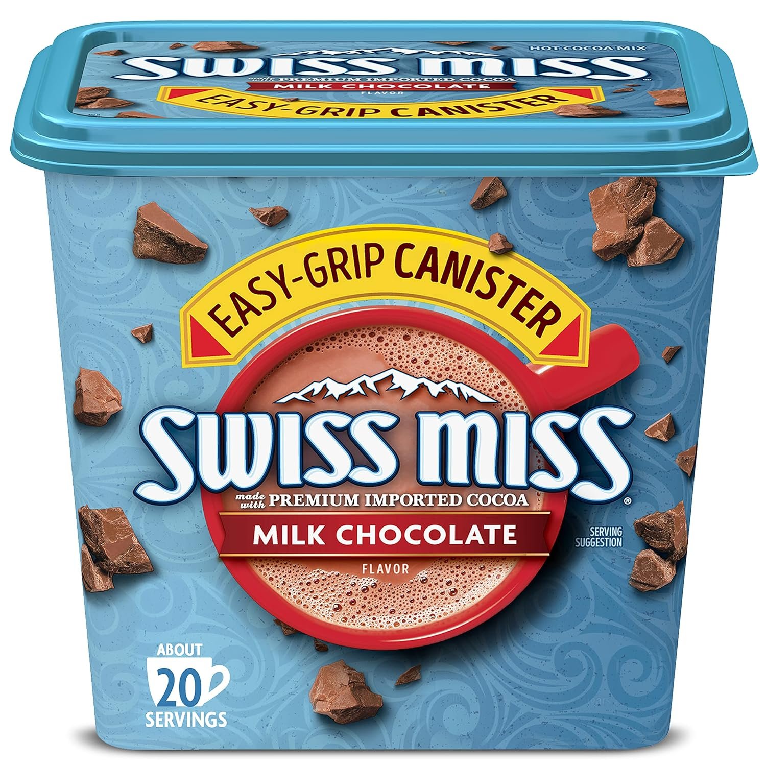 Swiss Miss Milk Chocolate Flavored Hot Cocoa Mix, Hot Cocoa Bar Supplies, 22.23 oz. Canister