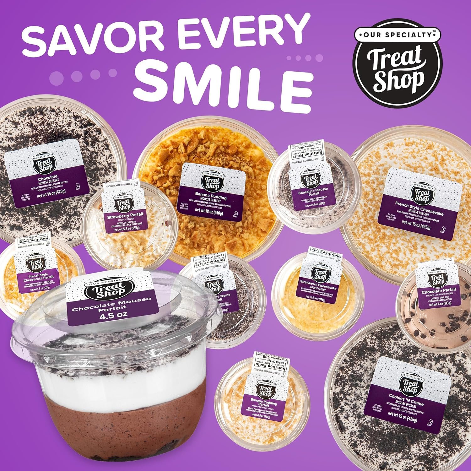 Our Specialty Chocolate Snacks Parfait Cup with Whipped Topping, Single Serve Dessert, 4.5 oz - Image 4