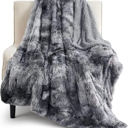 Bedsure GentleSoft Fluffy Fuzzy Faux Fur Throw Blanket for Couch, Soft Sherpa Fleece Cozy Gifts for Women, Plush Bed Blanket Christmas Room Decor for Men, Thick Warm Minky Teen Gifts Winter Bedding