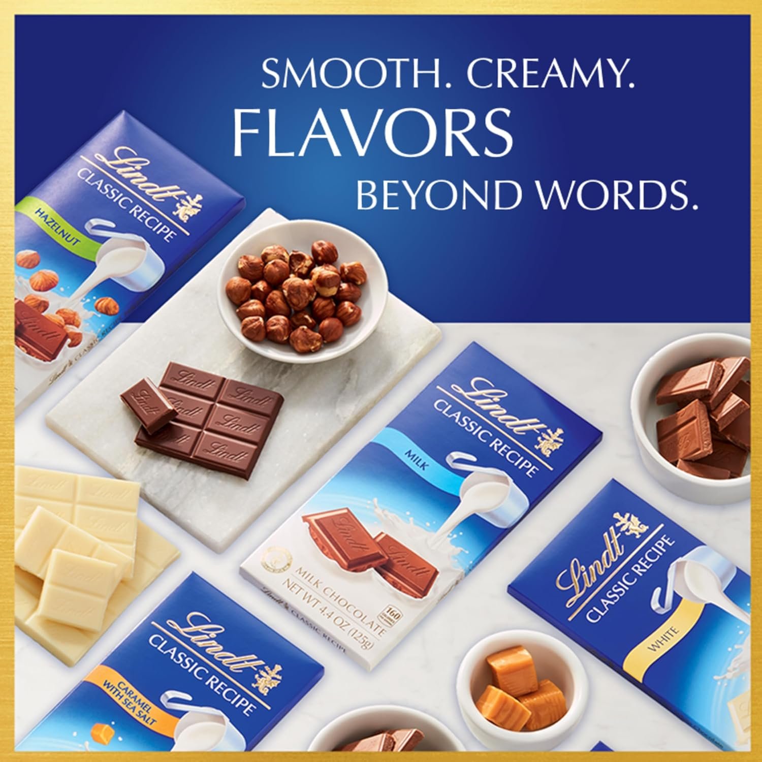 Lindt CLASSIC RECIPE Hazelnut Milk Chocolate Candy Bar, Milk Chocolate, 4.4 oz. - Image 5