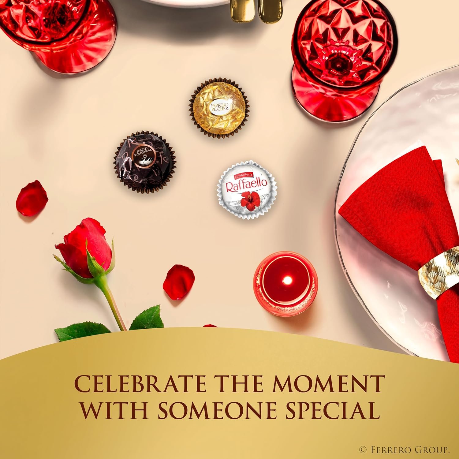 Ferrero Collection Valentine's Day Heart Gift Box, 8 Assorted Hazelnut, Dark Chocolate and Coconut Treats, 3.1 oz - Image 3