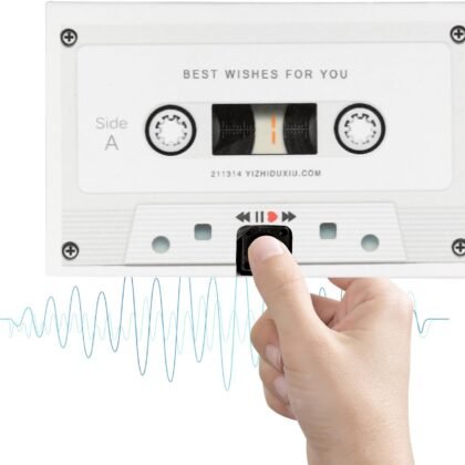 Voice Recordable Greeting Card - 60s Message Recorder Cassettes Talking Card with Adhensive for Grandparents, Mom - Voice Gift for Birthday, Mother's Day, Father's Day, Christmas